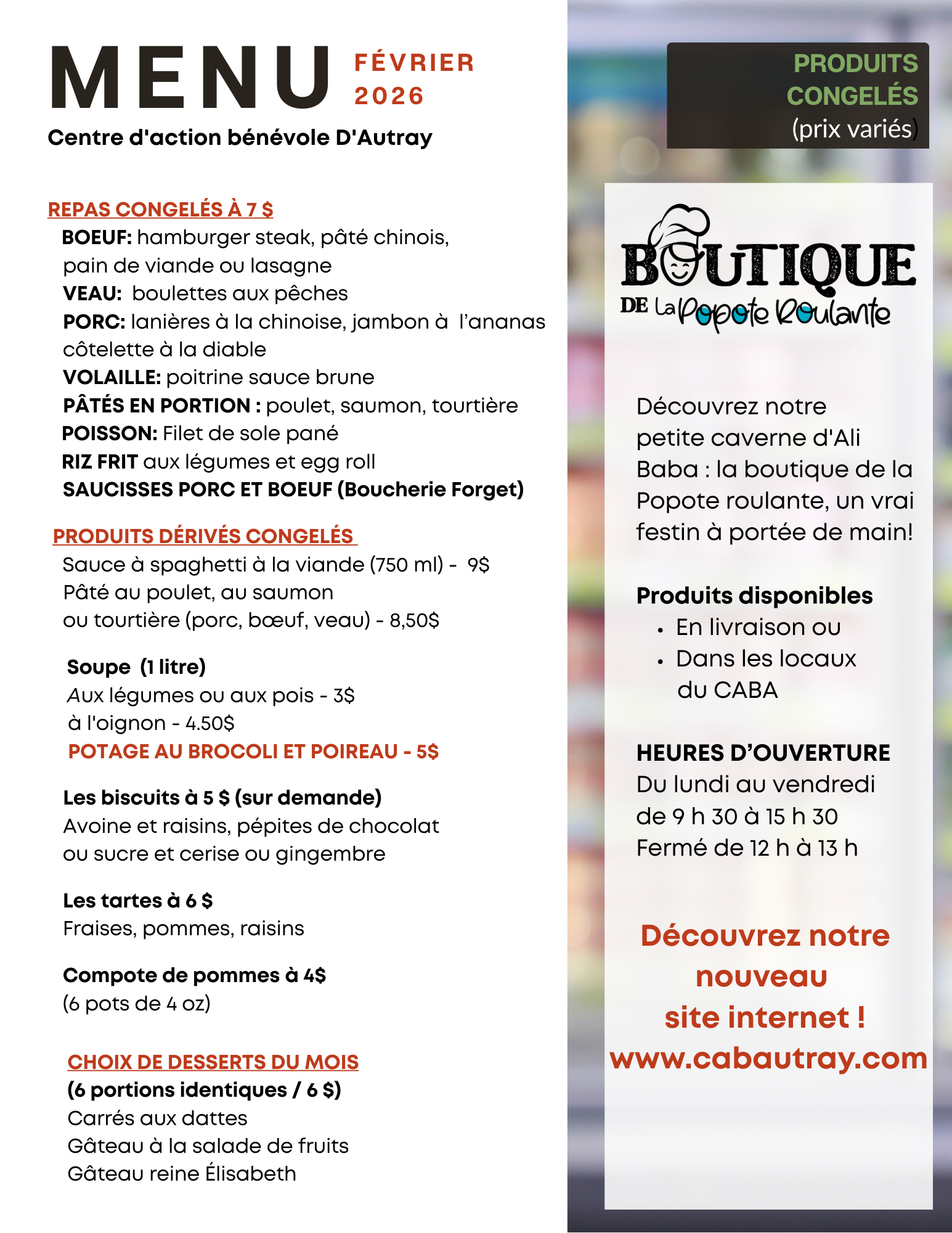 Produits congelés février 